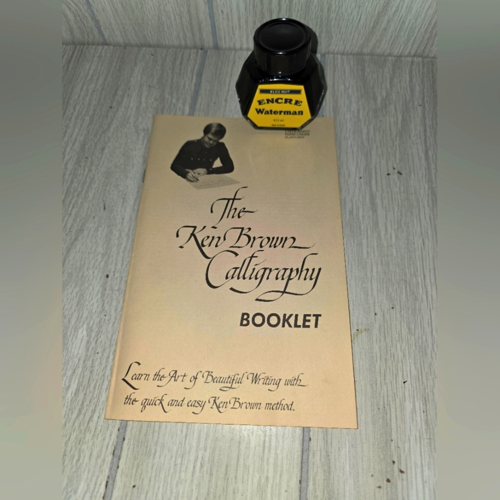 Vtg Ken Brown Calligraphy Booklet With  Waterman Ink